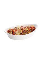 Luminarc SMART CUISINE Oval Fırın Kabı Beyaz 21x13 Cm Makarna Börek Tepsisi Mikrodalga Kabı Servis Kabı