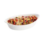Luminarc SMART CUISINE Oval Fırın Kabı Beyaz 21x13 Cm Makarna Börek Tepsisi Mikrodalga Kabı Servis Kabı