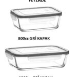 FRESCO Saklama Kabı Seti GRİ KAPAKLI 2'Lİ SET (1200cc-800cc)