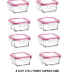 FRESCO Kahvaltılık Saklama Kabı Seti 8 adet 375cc KARE (FRS-227)