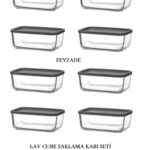 CUBE Kahvaltılık Saklama Kabı Seti 8 adet 1170cc (CUB-238)