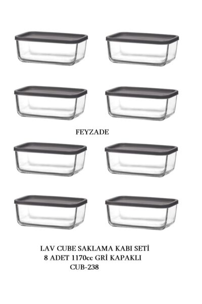 CUBE Kahvaltılık Saklama Kabı Seti 8 adet 1170cc (CUB-238)