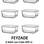 CUBE Kahvaltılık Saklama Kabı Seti 6 ADET 405cc (CUB-235) BEYAZ KAPAK