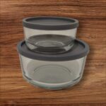 Round Saklama Kabı (380 cc X 1 ADET)- (800cc X 1 ADET) ANTRASİT KAPAKLI