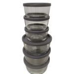 Round Saklama Kabı (380 cc X 3 ADET)- (800 cc X 3 ADET) ANTRASİT KAPAKLI