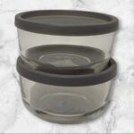 Round Saklama Kabı (800 cc X 2 ADET) ANTRASİT KAPAKLI