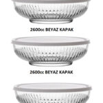 Tokyo Saklama Kabı Seti 3'lü (2600 CC) BEYAZ Kapaklı (TOK-295)