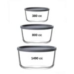 Round Saklama Kabı Antrasit 380-800-1490 Cc 3 lü Takım