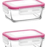 Fresco Pembe Kapak 2'li Saklama Kabı Kahvaltılık 400cc Frs-237