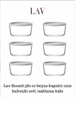 Round Saklama Kabı (380 CC X 6 ADET) Beyaz Kapaklı (LV-RND-211) - Görsel 3