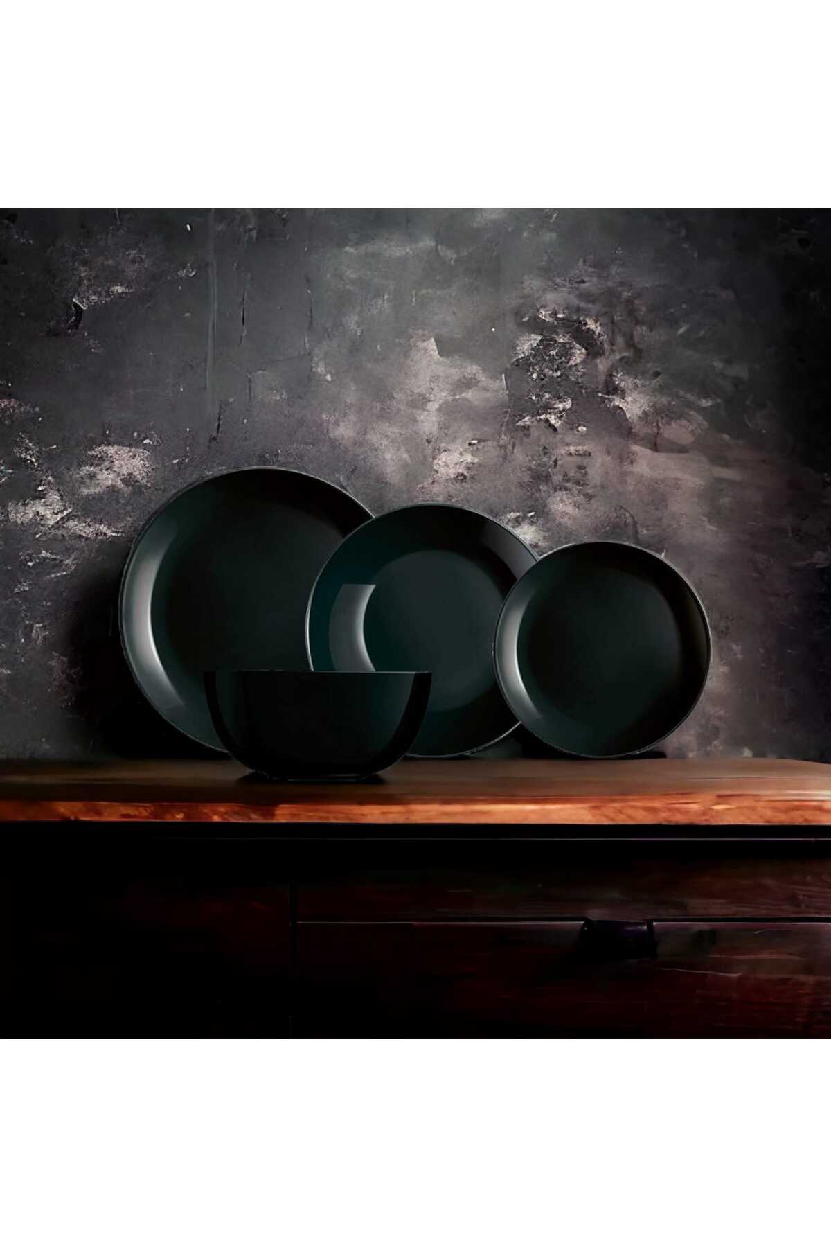 1_org_zoom-101.jpg Luminarc Diwali Black 18 Parça Yemek Seti 25cm-20cm-12cm - Görsel 1