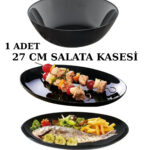 Luminarc Diwali Serisi-siyah 2 Adet 33x25 Cm.(BARBEKÜ-SERVİS)tabağı-1 Adet 27 Cm.(SALATA)kasesi.