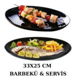 Luminarc diwali carine arcopal (SİYAH) 2 Adet 33x25 Cm. Oval (BARBEKÜ-SERVİS)tabağı.yemek Takımı.